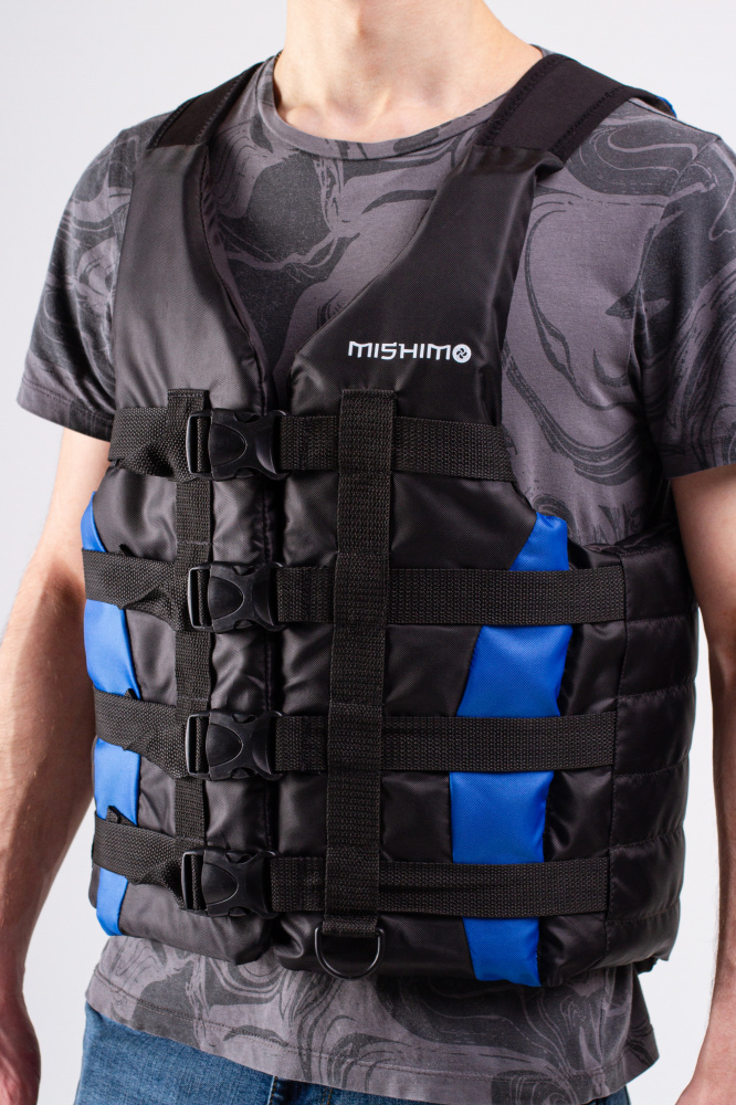 Жилет спасательный MISHIMO PRO Премиум качества Черно-синий в Иваново