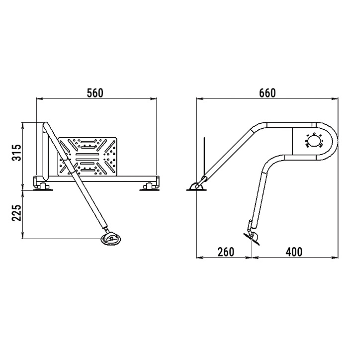 Стойка рулевая с креплением на баллон надувной лодки 25мм в Иваново