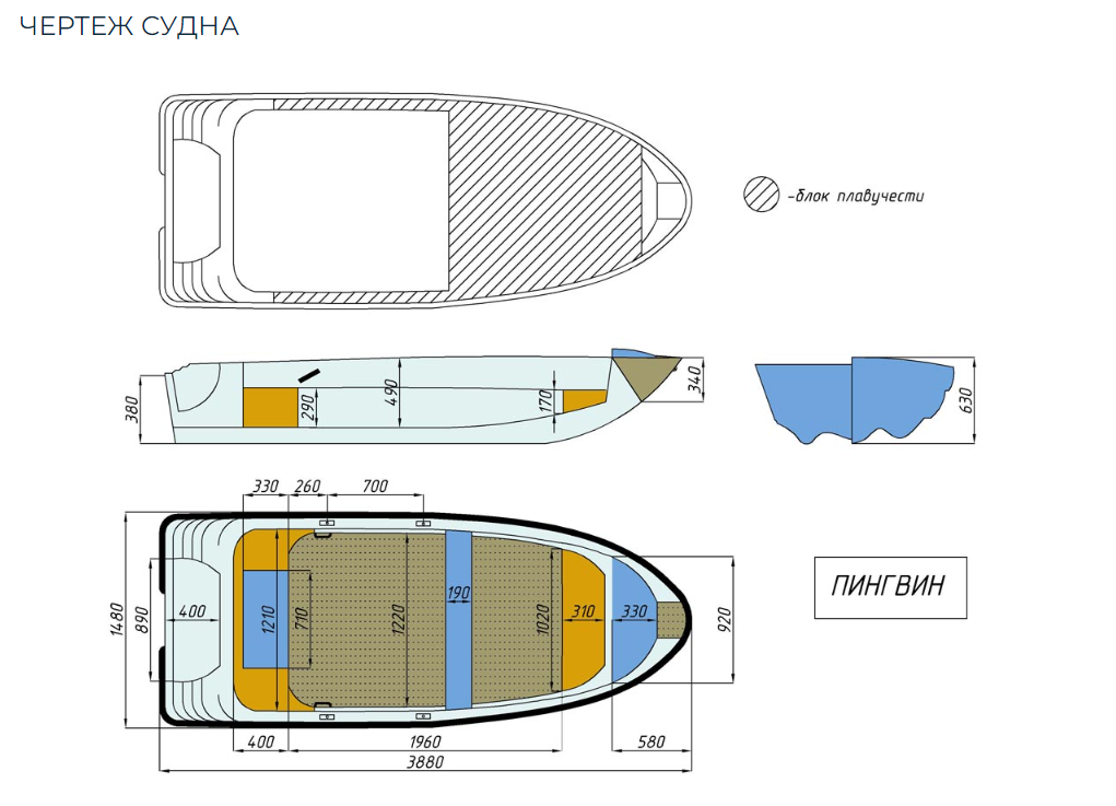 Стеклопластиковая лодка Пингвин (тримаран) в Иваново