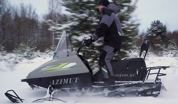 Миниснегоход Бурлак Азимут 20 л.с. , эл.запуск, реверс, тормоз гидравл, капот серый в Иваново