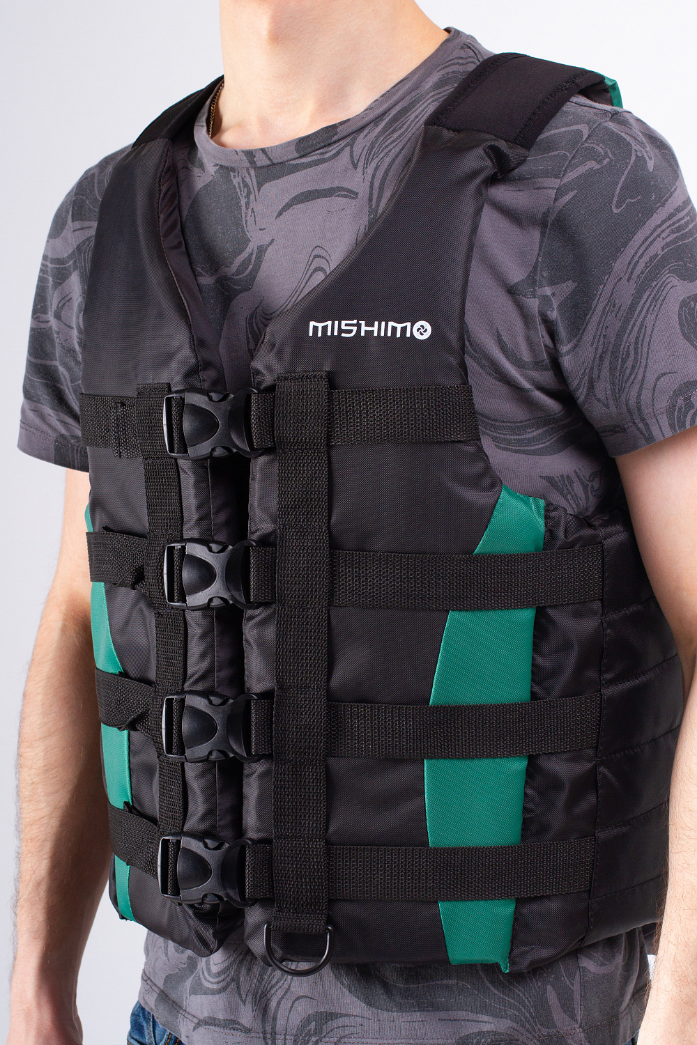 Жилет спасательный MISHIMO PRO Премиум качества Черно-зеленый в Иваново