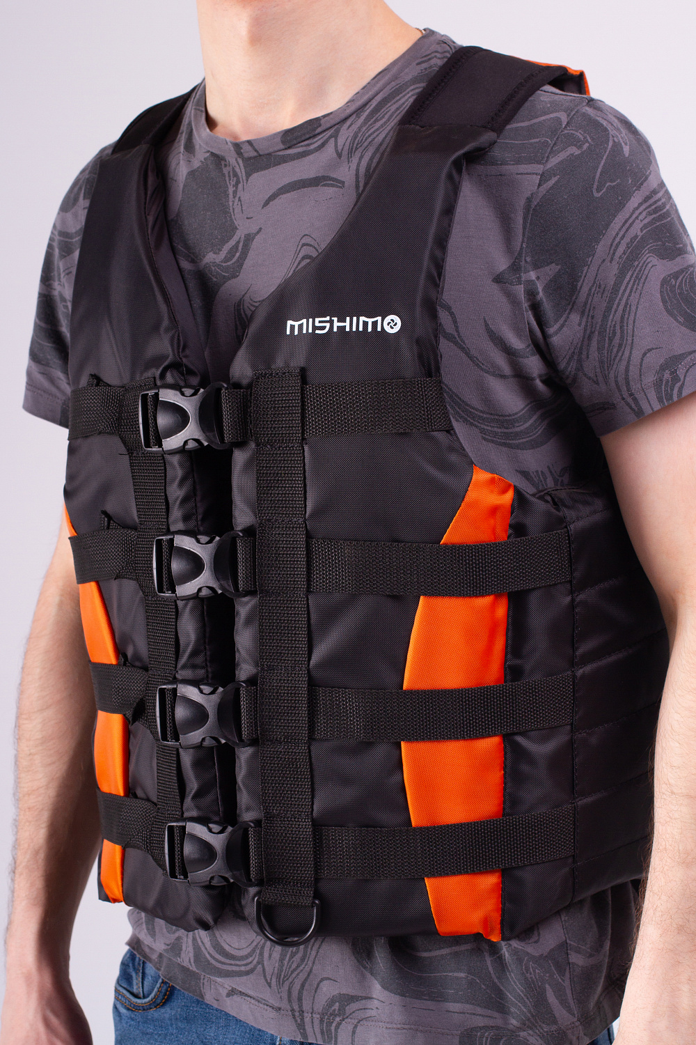 Жилет спасательный MISHIMO PRO Премиум качества Черно-оранжевый в Иваново