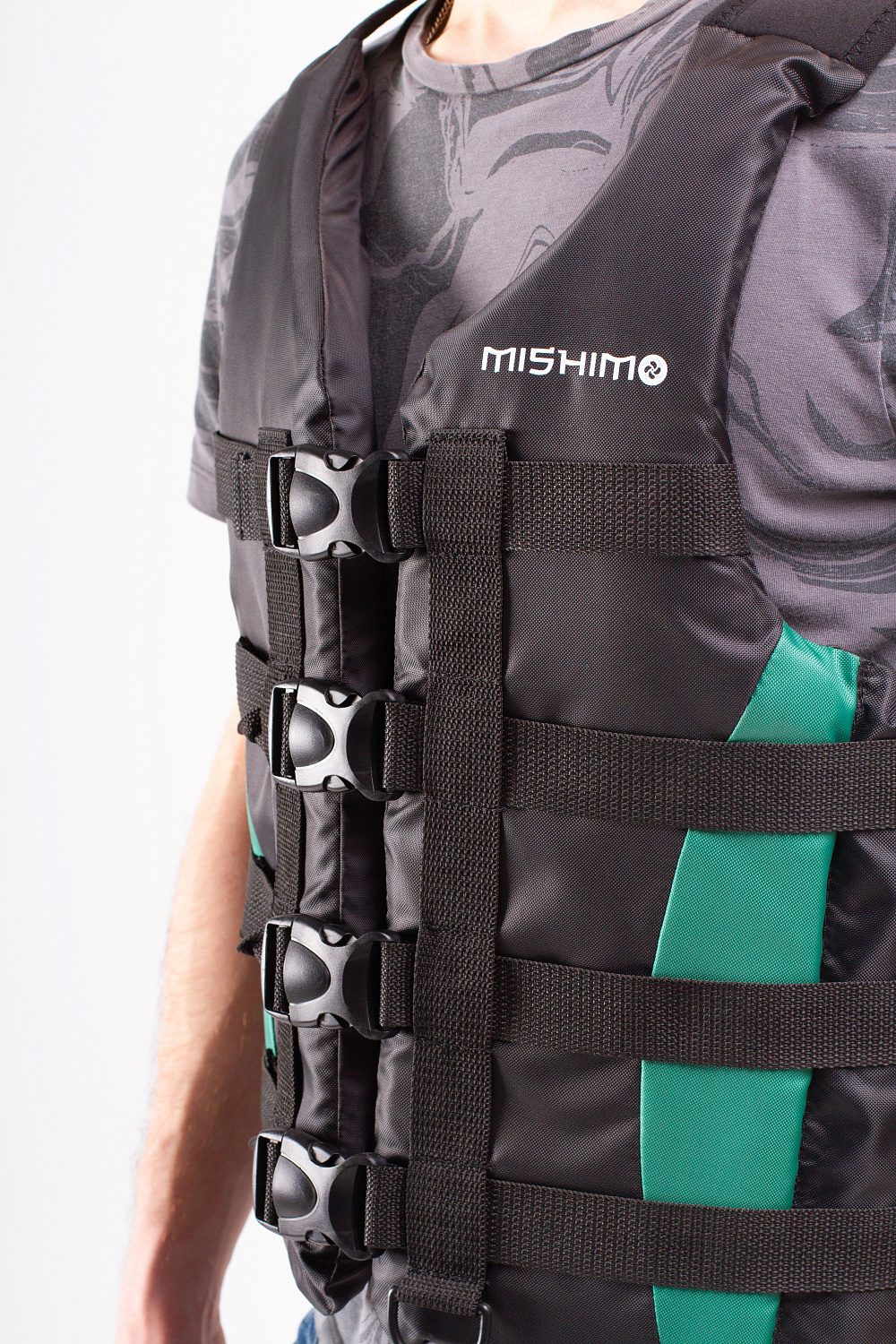 Жилет спасательный MISHIMO PRO Премиум качества Черно-зеленый в Иваново