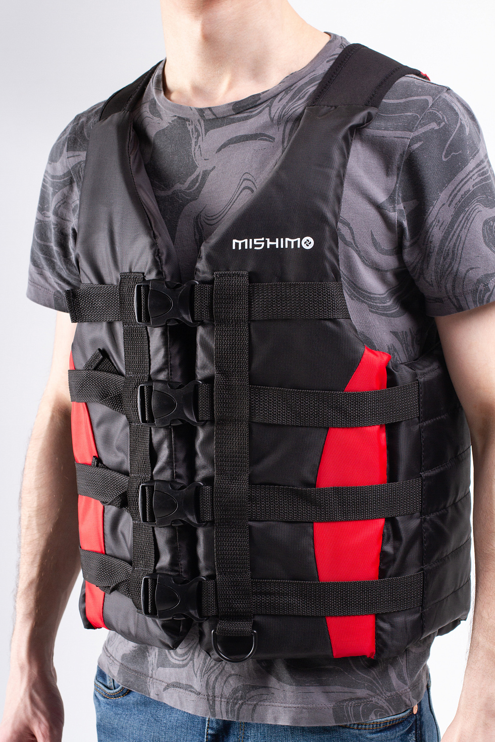 Жилет спасательный MISHIMO PRO Премиум качества Черно-красный в Иваново
